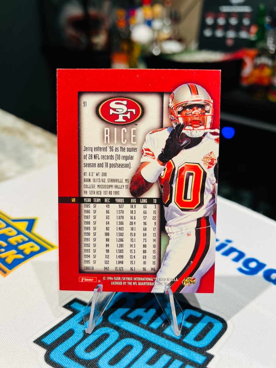 【FAUCHON　フォション　1996年シリアルナンバー入】フェーヴ　VTG Jerry Rice 1996 Fleer Ultra Sensations Blue Parallel Card #91 NFL