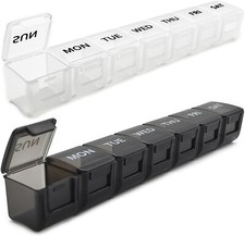 2 Pack Weekly Pill Organizer, Large 7 Day Pill Case, Daily Vitamin Case Medicine