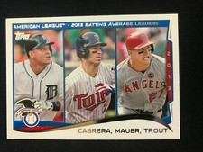 2014 Topps #103 Cabrera Mauer Trout League Leaders MVP ROY