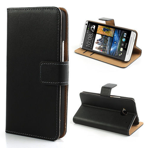 Luxury REAL LEATHER WALLET STAND CASE CARD POCKET FOR HTC ONE M9 UK seller
