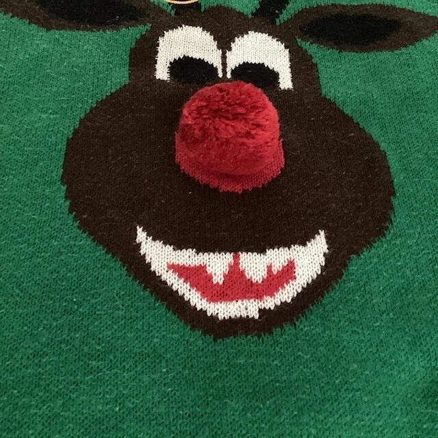 Ugly Christmas Sweater Rudolph The Red Nose Reindeer Size Small (S) Peppermints
