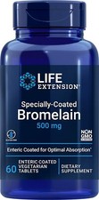 Life Extension Specially Coated Bromelain 500 mg for Joint Health 60 Veg Tablets