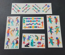 Mrs. Grossman's Vtg Robert Shields Southwest Designs Stickers 5 Strips LOT