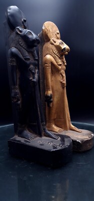 2 Ancient Egyptian Sekhmet Goddess Statues Pharaonic Antiques BC Antique
