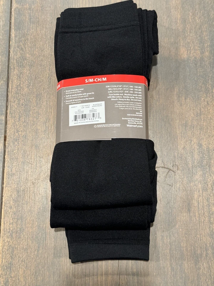 NUEVAS Medias Secret Treasures Para Mujer Sin Pies Suave Fleeced Negras Paquete de 2 S/M Foto 3 de 4