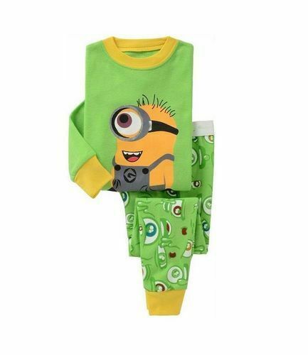 Schlafanzug Baumwolle Pyjama Shirt Hose Kinder Nachtwäsche Minions Gr. 92-134 - Bild 1 von 10