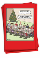 12 Funny Christmas Cards Pack 1 Design, 12 Cards - Weird Relative B1703