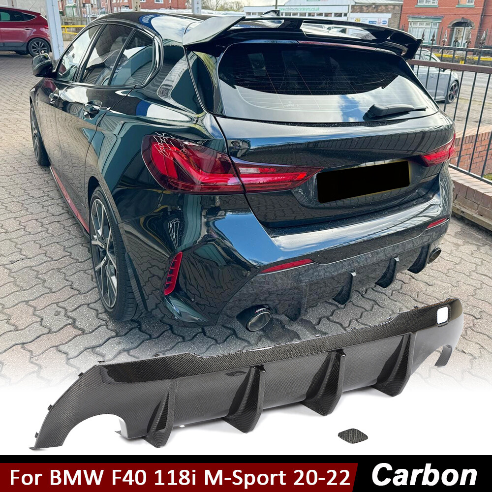 For BMW F40 118i Hatchback 2020-22 REAL CARBON Rear Bumper Diffuser Lip Spoiler