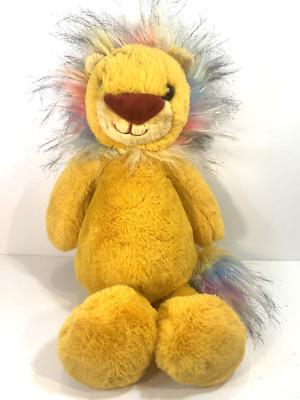 FAO Schwarz Rainbow Sparkle Dreamies 18'' Floppy Lion Cat Soft Plush 2021 EUC