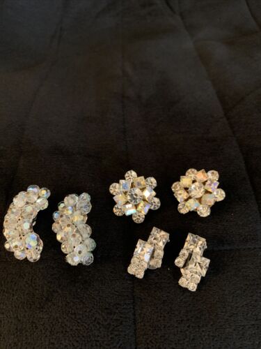 Lot Of 3 Pairs Of Vintage Clip-On Earrings