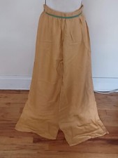 New Solid Golden Color Linen Palazzo Pant