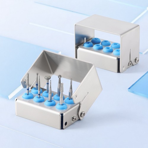 Dental FG RA CA Bur Holder Sterilizer Block Disinfection Box 8/10/16/30Holes - Picture 9 of 47