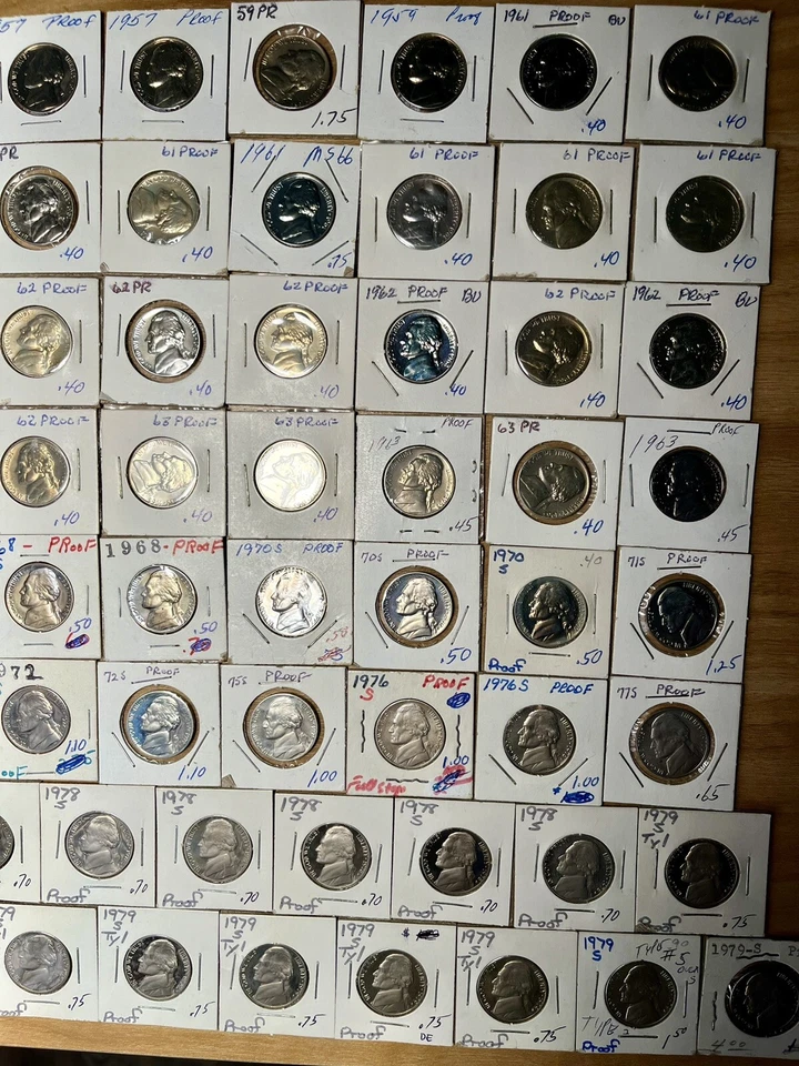 83 Jefferson Proof Nickels 1956-1979! Instant Coin Collection & Free Shipping! - Image 3 of 4