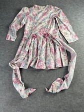 Vintage Ruth of Carolina Girls Size 6 Long Sleeve Pink Floral Dress USA
