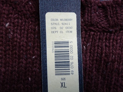 Vintage Y2k Cherokee Ramie Blend Knit Sweater Size XL Maroon Old Deadstock NWT - Picture 9 of 9