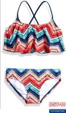 Kanu Surf Big Girls' Karlie Flounce Bikini Beach Sport, MultiColor, Size 7.0 PRL