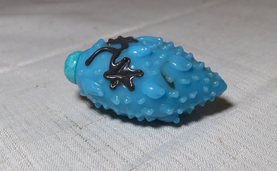Botella de tabaco rara antigua soplada a mano china de vidrio azul fruta amazonita piedra Foto 3 de 4