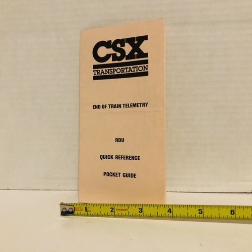 CSX Transportation End Of Train Telemetry RDU Quick Reference Pocket Guide - Picture 8 of 24