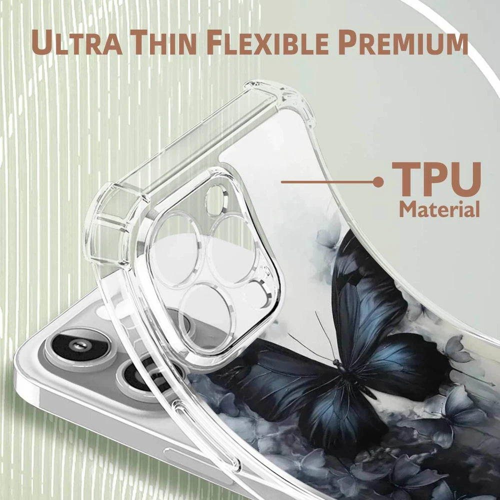 iPhone 14 Pro Max 15 16 Plus Samsung A56 A16 Butterfly TPU Case