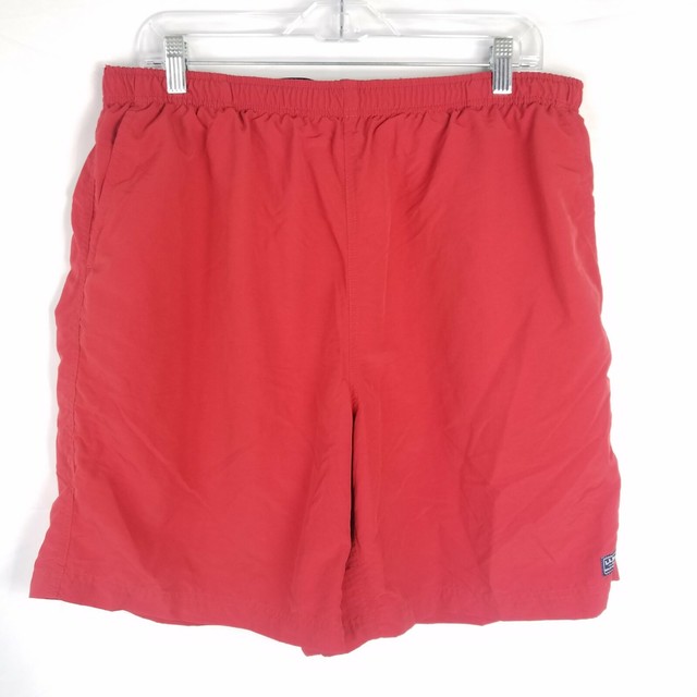 LL Bean Swim Trunks Red Mesh Lined Board Shorts Drawstring Waist Mens Sz XL eBay
