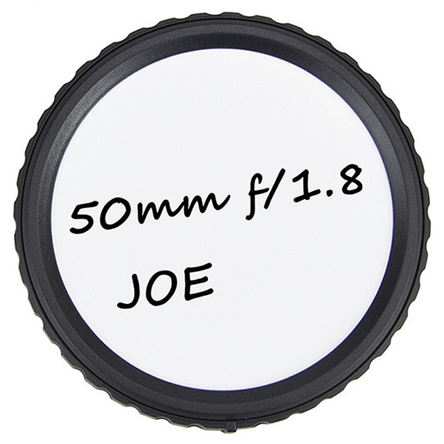 4x Writable Rear Lens Cap Protector + Printed Stickers for Nikon F