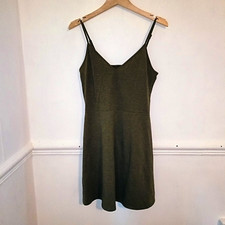 H&M Womens Dress Green Size M UK 6 8 Skater Fairy Goblin Forest Boho Eco Mini