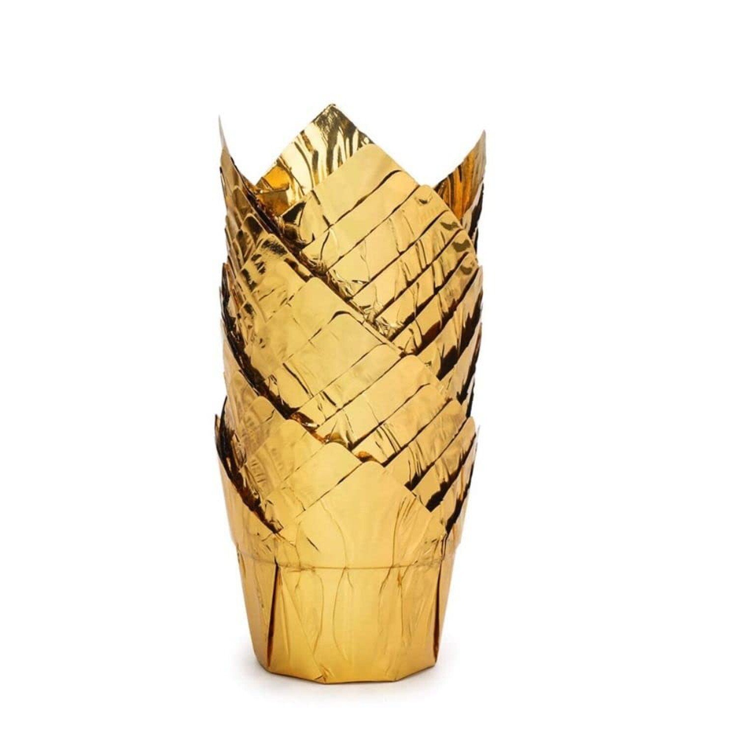 Leadigol 100PCS Tulip-Shaped Aluminum Foil Cupcake Liners for Baking Muffins