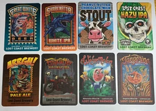 Lot Of 8 Craft Beer Coasters Lost Coast Brewery Super Artwork Eureka California