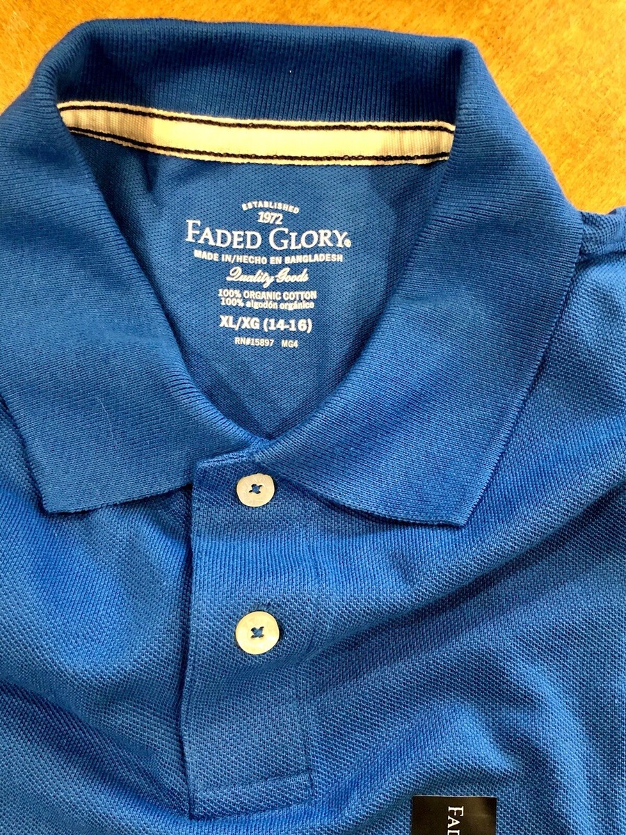 Faded Glory Boy's Short Sleeve Polo Size XL(14-16) Royal Blue