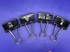Teacher  s Aides Binder Clips Engraved Any Text Numbered Letter Or Logo 12pk