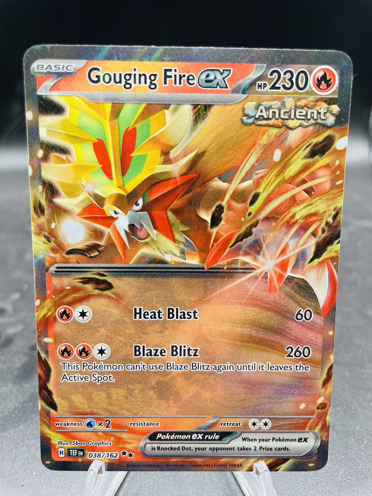 Pokemon Gouging Fire ex 038/162 Temporal Forces Double Rare Holo NM