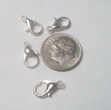 4pcs Silver Plated Lobster Clasp Necklace Bracelet Jewelry DIY Chain Ring Hook