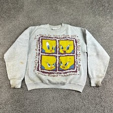 VINTAGE Looney Tunes Sweatshirt Mens XL Tweety Bird Yeah Right Crewneck 1996 90s