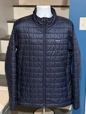 Patagonia Mens Size Extra Large XL Nano Puff Classic Navy Blue Full Zip Jacket