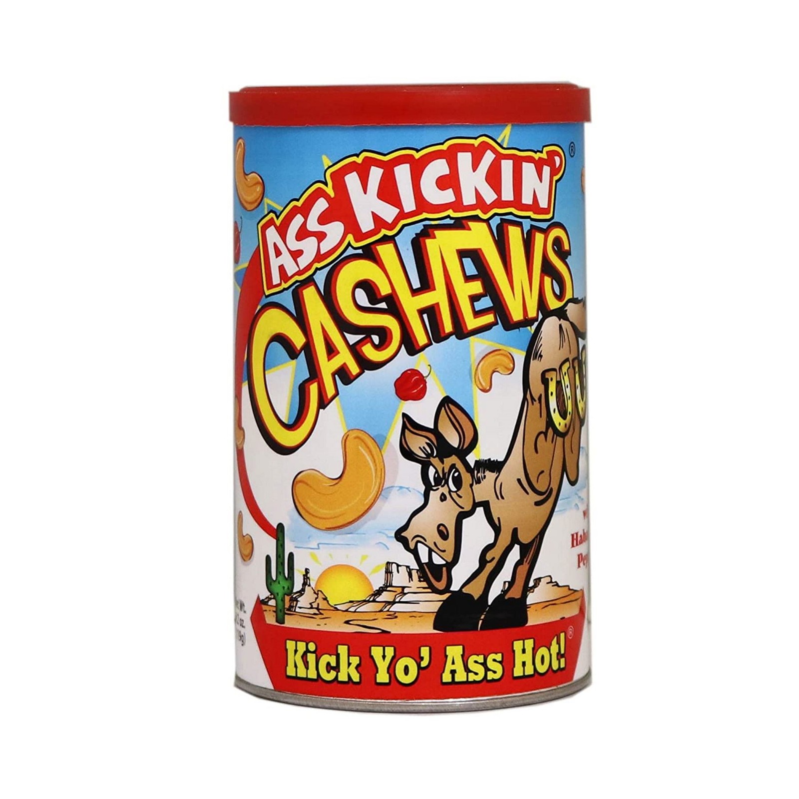Ass Kickin Cashews Hot Spicy Habanero Pepper Chilli Nuts Savoury Snack Pot 170g