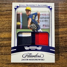2024 Panini Flawless Jacob Misiorowski #DP-JM Sapphire Dual Relic #14/15 Brewers