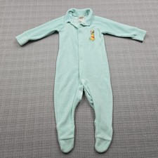 Disney One Piece Boys 6-9 Months Green Fleece Winnie The Pooh Footed Sleeper