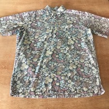 Vintage Reyn Spooner Hawaiian Shirt Men M Green Floral 1/4 Button Down Pocket