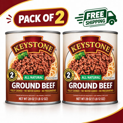 Keystone All natural Ground Beef 28 oz Can, (PACK OF 2) Free Shipping