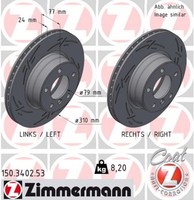 2X Zimmermann Bremsscheibe Black Z 150.3402.53 FüR BMW 5Er E60 Touring E61 520