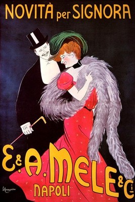 E&A MELE NOVITA PER SIGNORA FASHION COUPLE ITALY CAPPIELLO VINTAGE POSTER REPRO