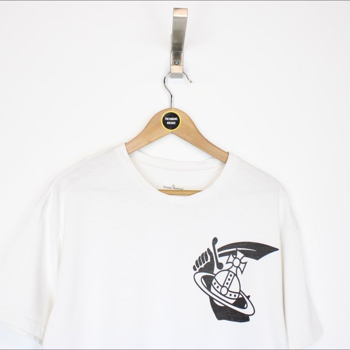 Vivienne Westwood Anglomania White and Black Short Sleeve Orb T 