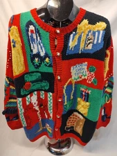 The Eagles Eye Specialty Shoppe High Fashion Hand Knit Christmas Sweater Large