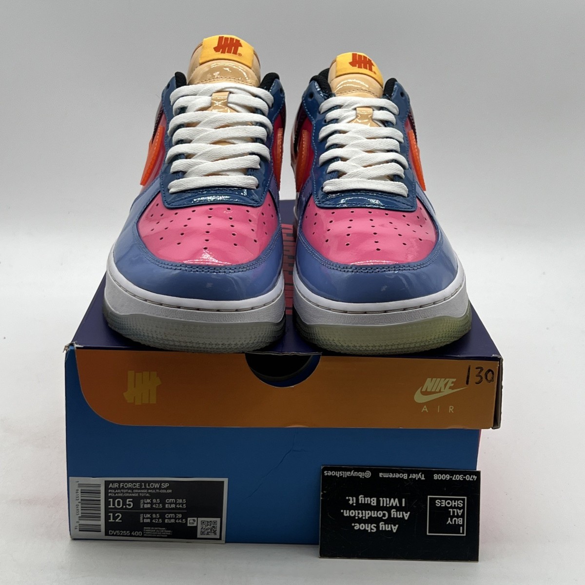 Size 9 - Undefeated x Nike Air Force 1 Low Total Orange (DV5255-400) Nike Undefeated x Air Force 1 Low Total Orange DV5255-400 OG  main image 3
