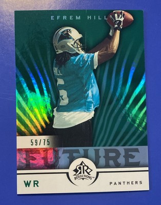 2005 UD Reflections NFL Future Green 156 Efrem Hill Panthers RC #/75