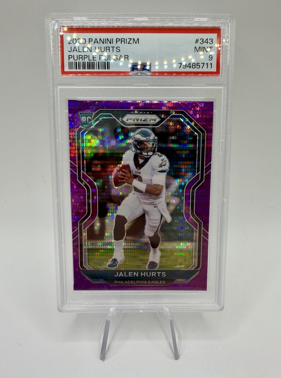 2020 Panini Prizm - Rookie Jalen Hurts #343 Purple Pulsar Prizm (RC)