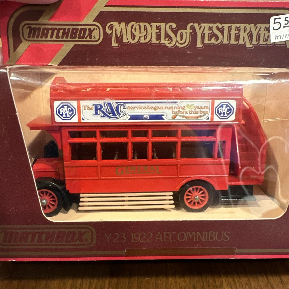 Matchbox Models of Yesteryear Y23 1922 Aecomnibus RAC New In Box Fast Shipping  - Image 2 of 4
