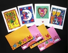 James Rizzi - 4 Beautiful Folding Cards With Envelopes
