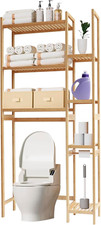 Customizable Bamboo Toilet Storage Rack with Paper Holder - Freestanding Organiz