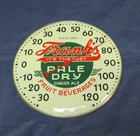 Vintage FRANK'S PALE DRY GINGER ALE 40's Soda Thermometer Sign 12" Bubble Glass